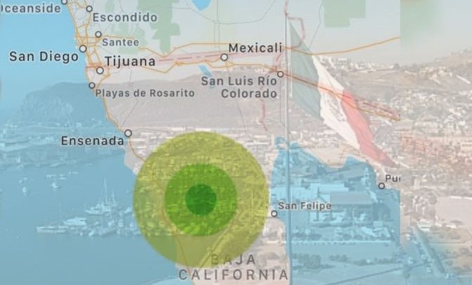 Tijuana Times.- La mañana de este sábado un sismo de 4.9 grados en la escala Richter sacudió el poblado de Vicente Guerrero, al sur de Tijuana en el municipio de Ensenada, Baja California.